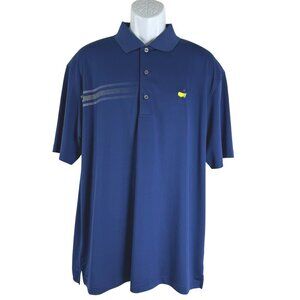 Masters Tech Polo Shirt Mens Large Blue Short Sleeve Printed Golf‎ TP-2966